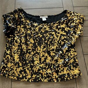 Off the shoulder sequin top